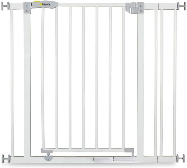 Hauck Barrera de Seguridad de Niños para Puertas y Escaleras Open N Stop Safety incl. Extension 9 cm, Sin Agujeros, 84 - 89 cm, Metal, Blanco